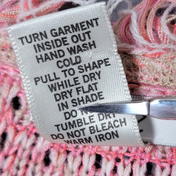 Cache Womens Pink Tweed Business Work Office Coquette Fringe Cardigan Jacket XL - Picture 10 of 10